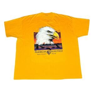 Vintage 90s American Heritage Bald Eagle USA T-Shirt